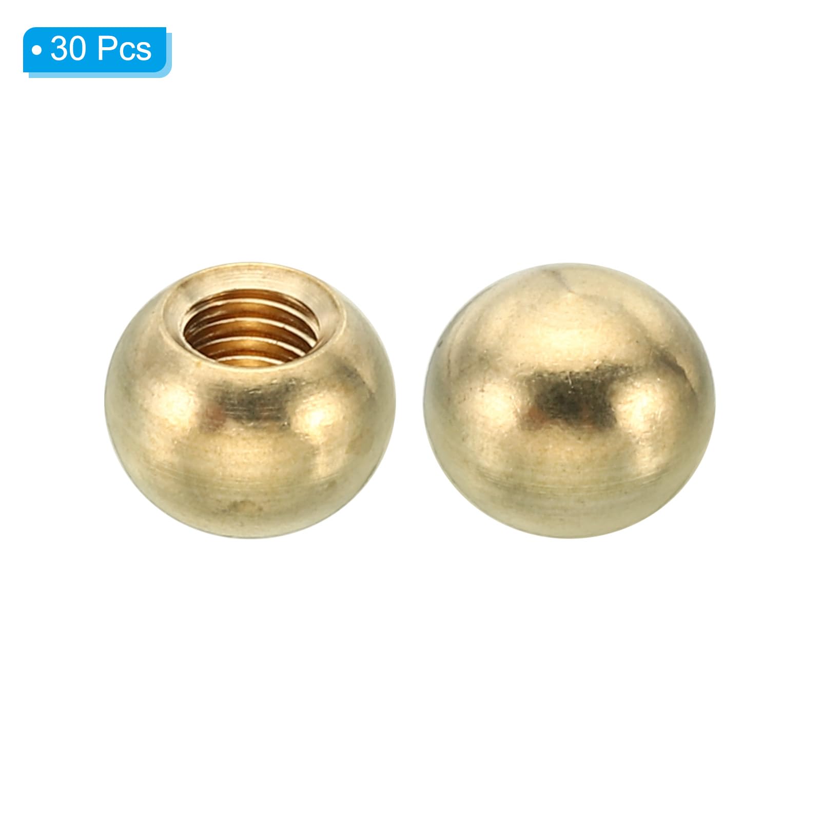 PATIKIL M5x10mm Thread Cap Nuts Knob, 30 Pack Brass Ball Lamp Decoration Screw Caps Nut Cover Nut for Furniture Lighting or DIY Project - Image 3