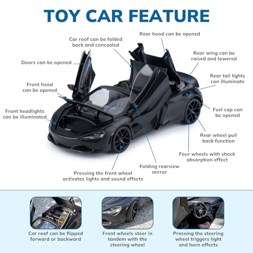 Model Car Kits 1:18 Pull Back Cars con Luces y Sonidos miniatura 3