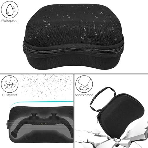 Linkidea Funda para Controlador Duro Compatible con Sony PlayStation 5 DualSense, PS4 DualShock 4, PS3 Dualshock 3, Bolsa de Almacenamiento de Accesorios para Juegos (Negro) - imagen 4