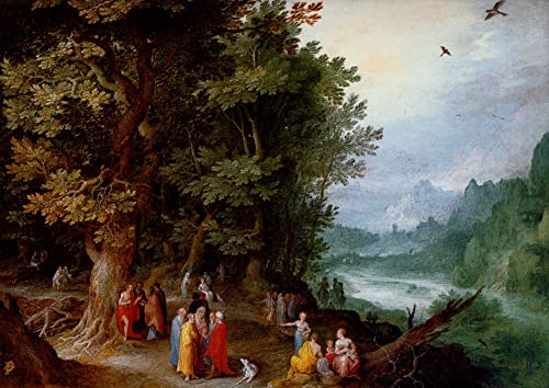 Tableau Saint Jean prêchant dans le désert de Brueghel pour décoration de salon chic 60x90cm