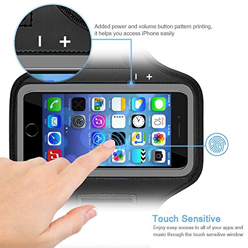Iphone Se (2016) 5S 5 Armband, Jemache Gym Running Jogging Exercise Workout Sport Arm Band Case For Iphone 5/5S/Se (2016) 4.0 Inch With Card/Key Holder (Black) #TOP1