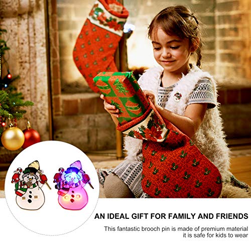 STOBOK 25 Pcs Pinos Broche de Led Broche de Natal Broche de Sino de Boneco de Neve de Papai Noel Bro