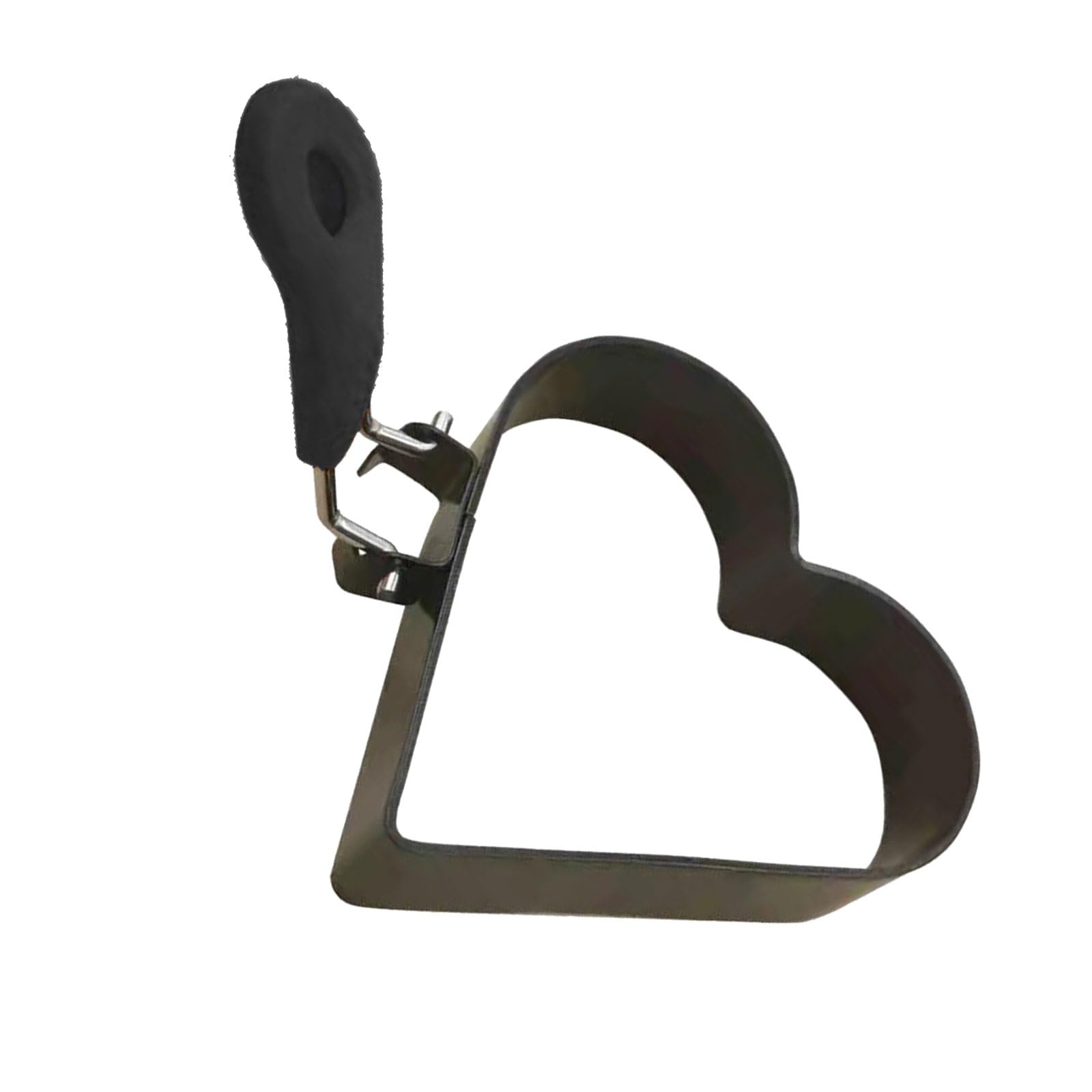 Uqezagpa Efficient Nonstick Heart Eggs Rings Molds with Silicones Handle Ideal for English Muffins and Breakfast Burgers Omelets Rings