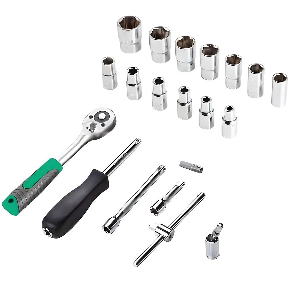 zestaw narzędzi 216-częściowy zestaw narzędzi dla mechaników 1/4" 3/8" 1/2" Zestawy kluczy nasadowych z 24-zębowymi zestawami grzechotkowych do motocykli samochodowych