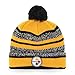 NFL Pittsburgh Steelers Huset OTS Cuff Knit Cap with Pom, Black, One Size