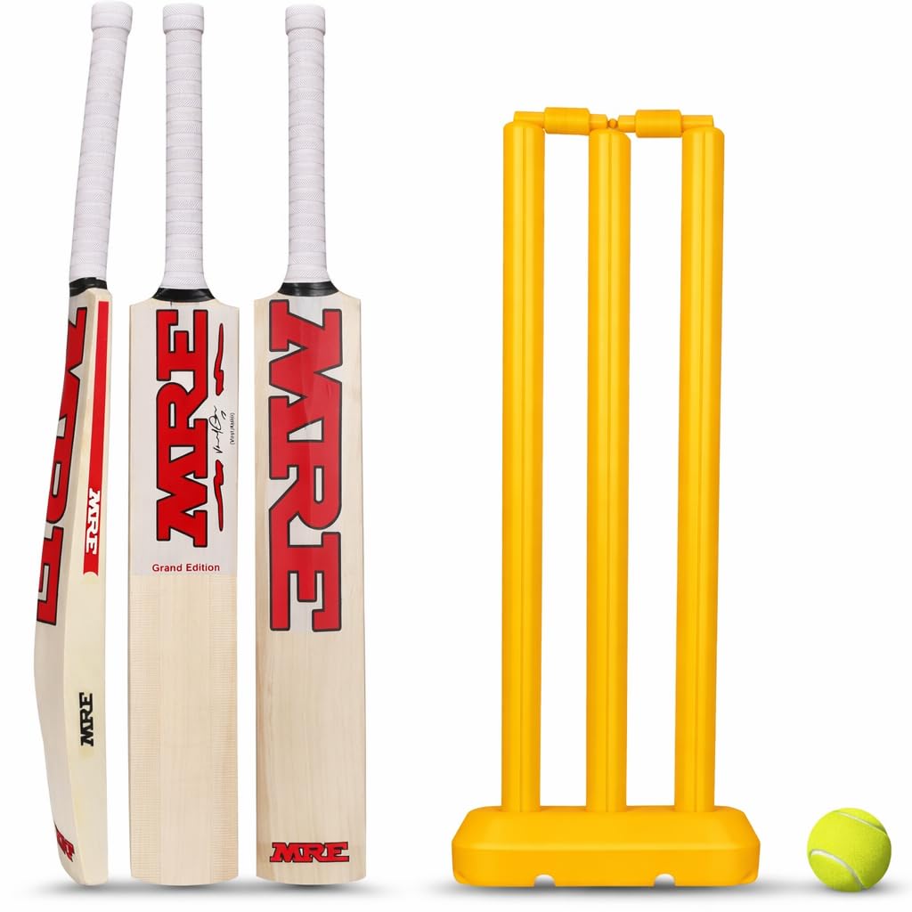 AEM® Cricket Set with Wooden Bat, Stumps and Ball for Kids | Cricket Kit for Kids Cricket Bat with Wicket (Size 3, Age 6-10 Year)-image-4