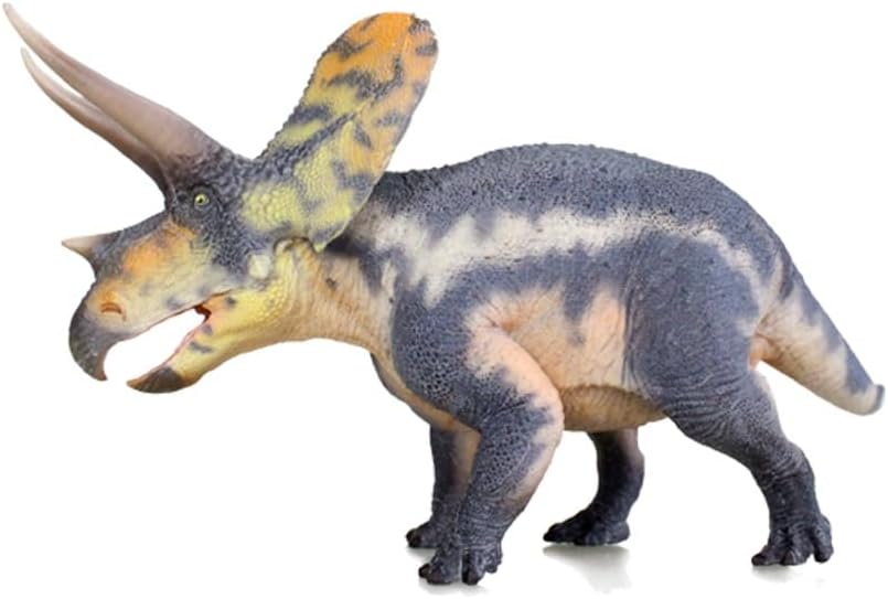 Prehistoric Dinosaur Animal Model, 1/35 Scale Haolonggood Torosaurus Display Figurine, Educational Collectible Replica (Wang Bo Dang)