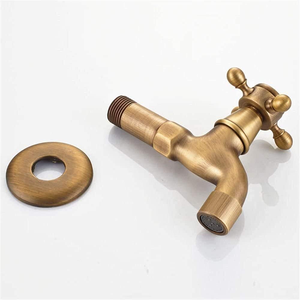 Faucet Traditional Bathroom Mop Pool Faucet in-Wall Single Cold Bathroom Small Leader Pure Copper Fast Open Spool 4 Points Water Nozzle Splash Tap Water-Tap Faucets