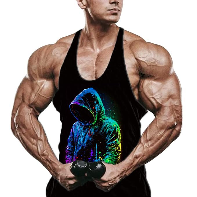 THE BLAZZE Men’s Stylish Digital Printed Tank Tops Muscle Gym Bodybuilding Vest Fitness Workout Train Stringers L761