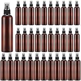 Eccliy 32 Pcs 8 oz Spray Bottles Fine Mist Cleaning Bottles Clear Empty Plastic Travel Sprayer Refillable Sprayer with Cap for Cleaning Solutions Oils Travel Perfumes(Amber,Clear)
