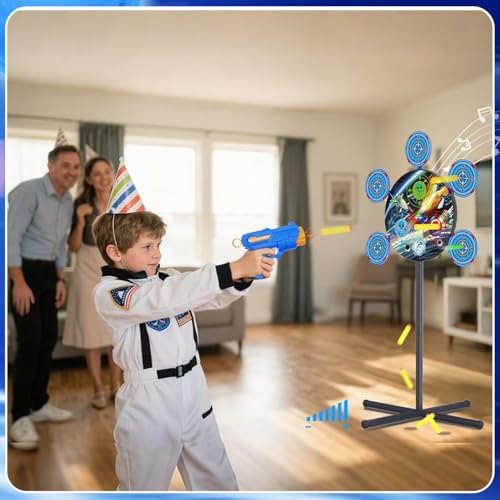 Shooting Game Toy for 4 5 6 7 8 9 10+ Boys Kids - 1 Digital Shooting Target with 2 Toy Guns& 40 Foam Darts Shooting Toys for Nerf Kids Indoor Outdoor Game Toys for Birthday Halloween Xmas Gifts by DX DA XIN - Image 3