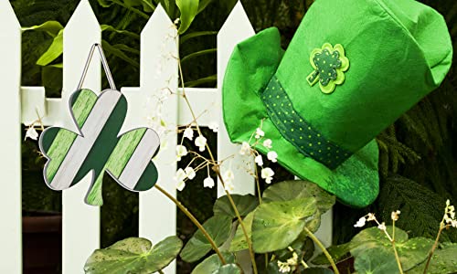 Davsolly St Patrick Day Wooden Hanging Wreath Decoration Shamrock Hanging Sign Wood For Irish Party Saint Patrick Day Home Décor #TOP3