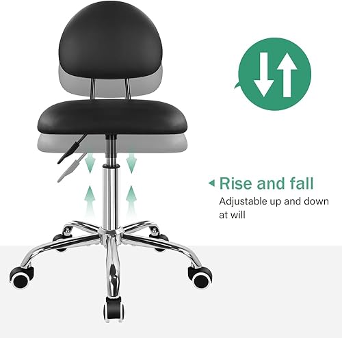 Miniatura 3 de FURWOO Silla de oficina con respaldo, taburete giratorio de estilo minimalista moderno 360 con ruedas para el hogar, oficina, trabajo, tocador, spa,