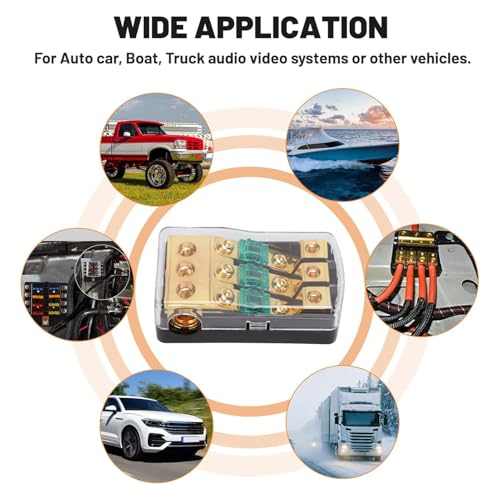 Bloc de distribution de fusibles 60A calibre 0 2 4 pour stéréo auto