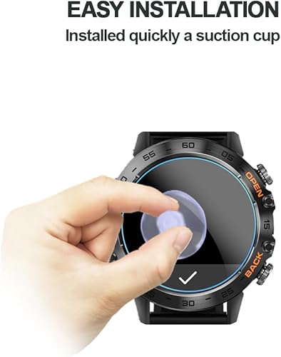 Miniatura 3 de Mihence Protector de pantalla compatible con reloj inteligente K52 de 1.39 pulgadas, película protectora de vidrio templado 9H compatible con ESFOE