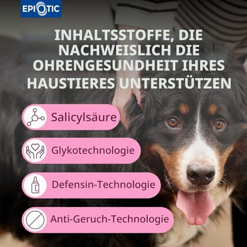 Virbac Epiotic Ohrreiniger für Tiere zur Ohrenpflege - Doppelpack - 2 x 125 ml