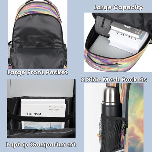 Sac à dos décontracté pour ordinateur portable motif licorne