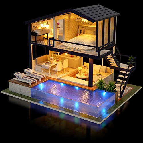 Cuteefun DIY Miniatur Puppenhaus Kit zum BAU Miniatur Haus mit Musik und Möbeln Selber Bauen Kreative Bastelgeschenke… – Bild 7