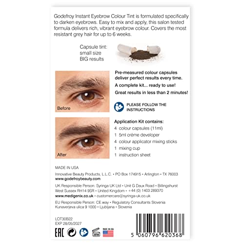 Godefroy Instant Eyebrow Tint for Men (Medium Brown), 11.75 g (Pack of 4) - Image 3