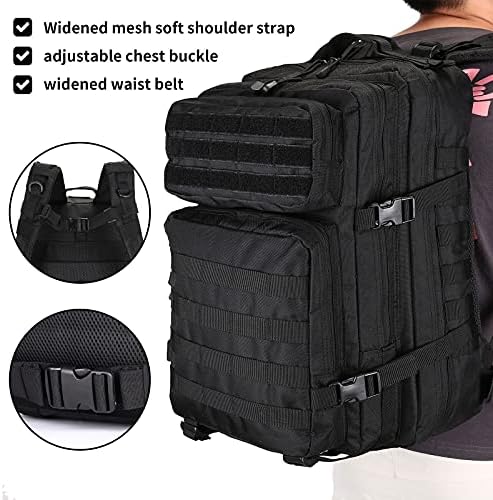 UBORSE Military Tactical Backpack 40L Large Army Assault Backpack MOLLE Heavy Duty Outdoor Laptop Bag for Hiking Camping Travelling Trekking