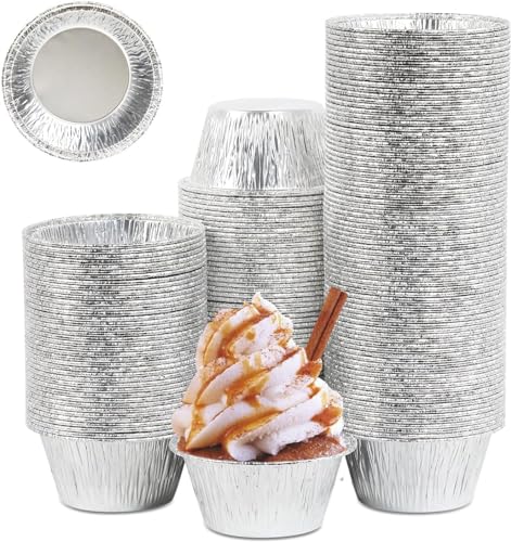 Image of Kunya Aluminium Foil Disposable Cups Baking Bake Muffin Choco Lava Cupcake Tin Mold Round, 100- Pieces