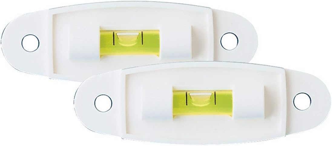 RV Designer E409, Screw On Bubble Level, 2-1/2 inch x 3/4 inch, Screws Included, 2 Per Pack, Exterior Hardware