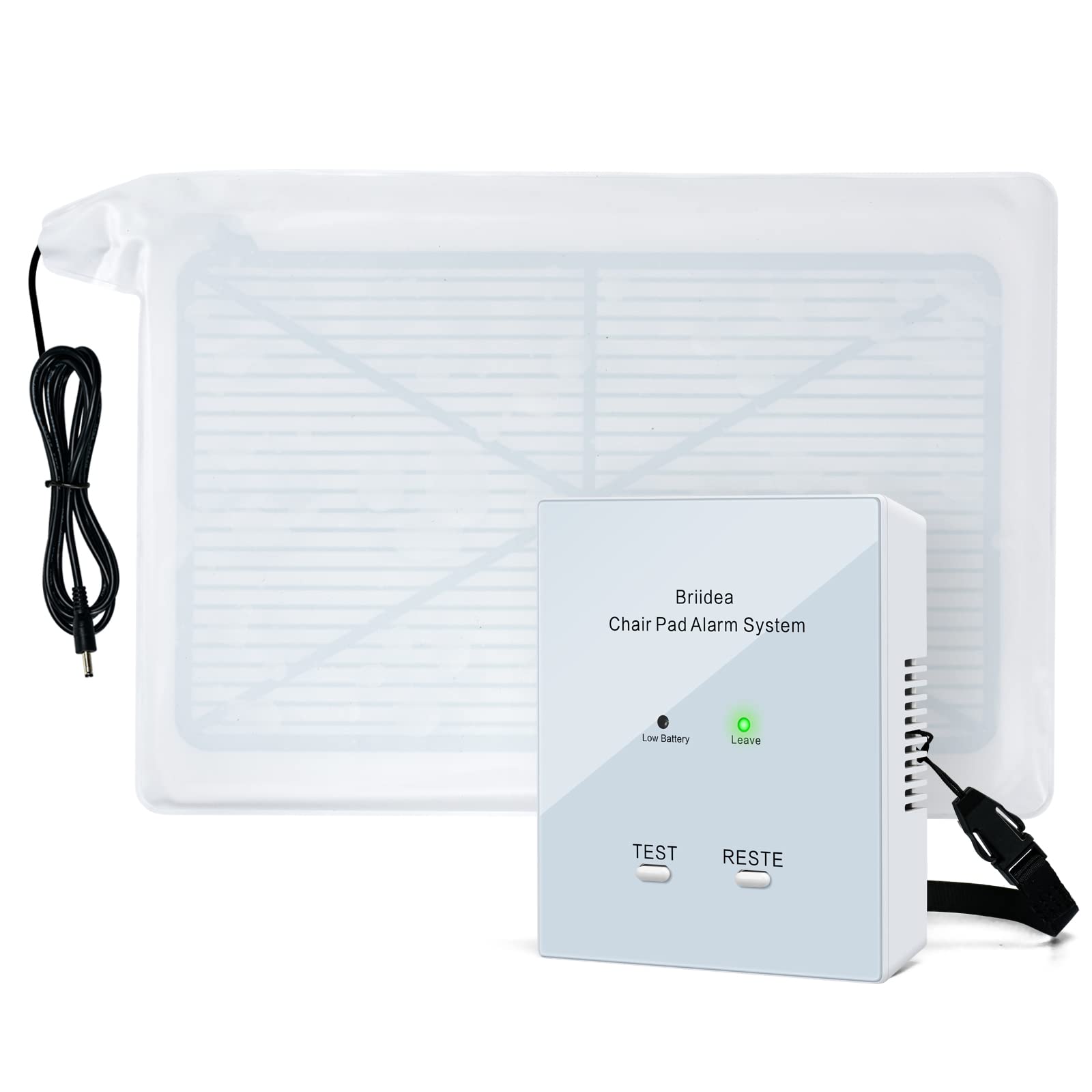Alarma de silla para ancianos y pacientes con demencia, alarma de silla de ruedas briidea con alertas de sonido y luz, prevención de caídas, fácil de limpiar, protección de seguridad mejorada