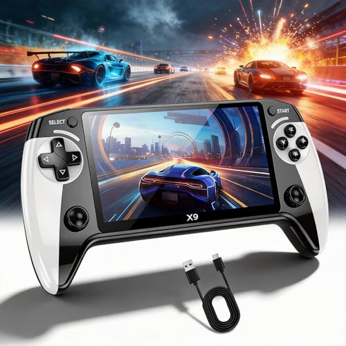 20000+ Games X9 Retro Handheld Console 5.5 IPS - 10+ Emulators External Gamepad TV Output 5H for battery