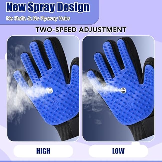 Pet Steam Grooming Gloves, Cat Grooming Steam Gloves, Dog Washing Gloves, Pet Grooming Gloves for Dogs & Cats, Deshedding Steam Brush, Dog Hair Remover Massage Glove-lWRz5CKR
