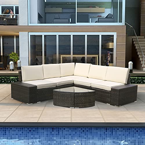 image for LAUSAINT HOME 6 Pieces Patio Furniture Sets,Luxury Outdoor All Weather