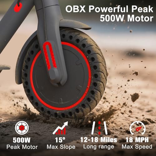 Image of Electric Scooter Adult, 500W Powerful Power, 8.5 inch Solid Tire, 18 /19 MPH