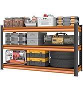 SUPPNEED Steel Metal Utility Garage Shelves: 48''W 1,500Lbs Heavy Duty Adjustable Shelving Storag...