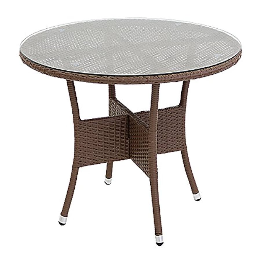 ラタン　籐　丸テーブル　アジアンテイスト ラタン テーブル カフェテーブル 丸型 ガラス おしゃれ アジアン