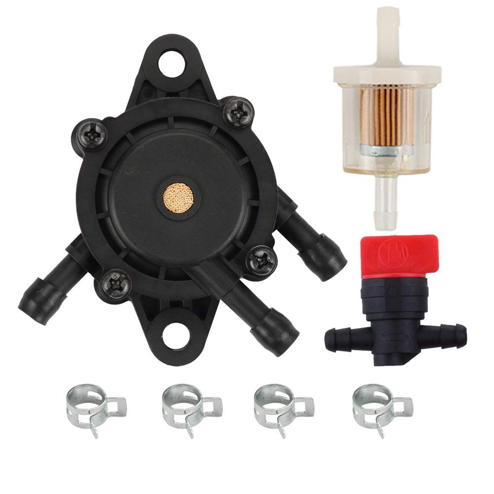 Hippotech 491922 Fuel Pump and 691035 Fuel Filter Replaces Briggs&Stratton 808656 691034 692313 808492 Lawn Mower