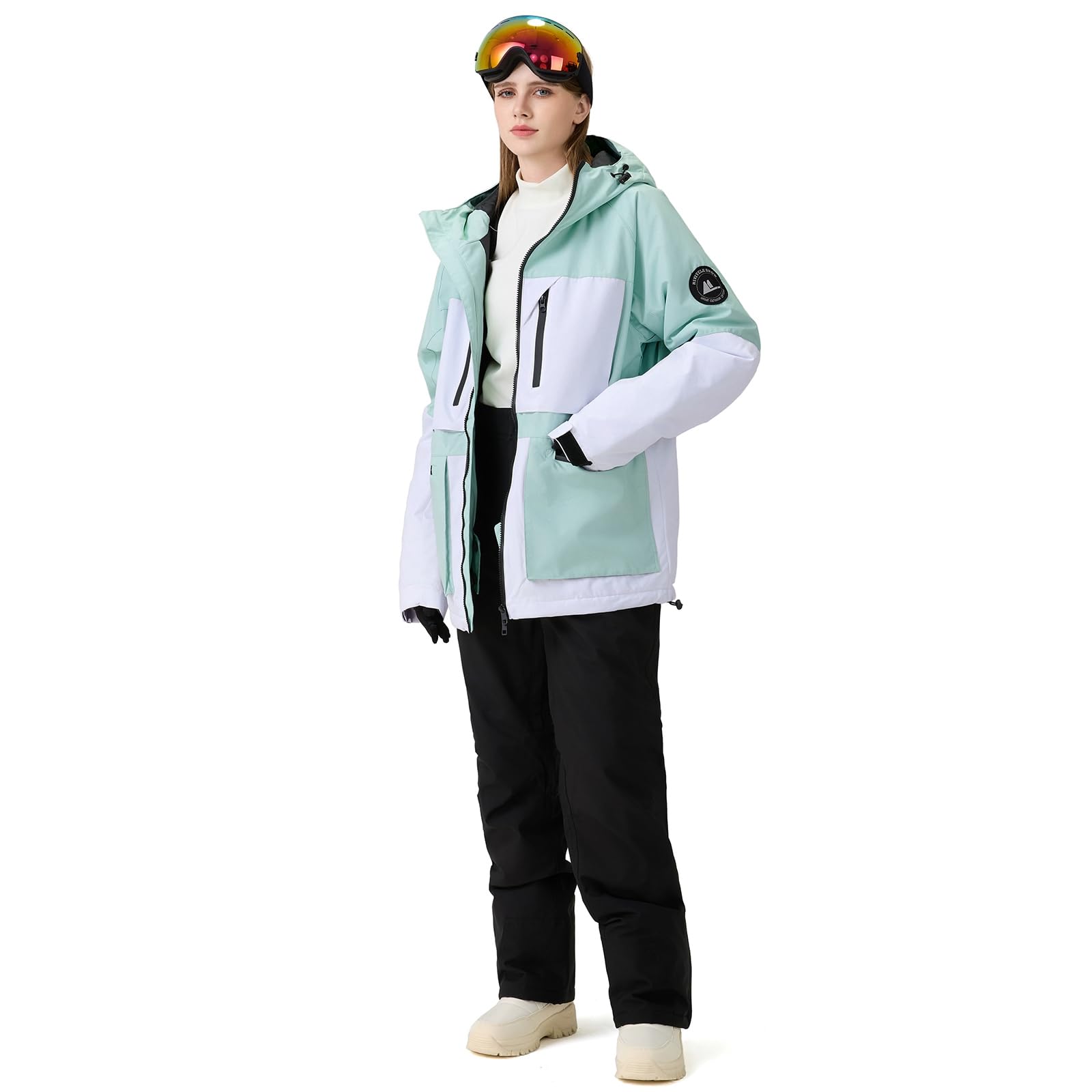 HOTIAN Damen Ski Jacke und Hosen 2 Teilig Set Skianzug Damen Wasserdicht Winddicht Winter Outdoor Warme Skifahren Skibekleidung damen set