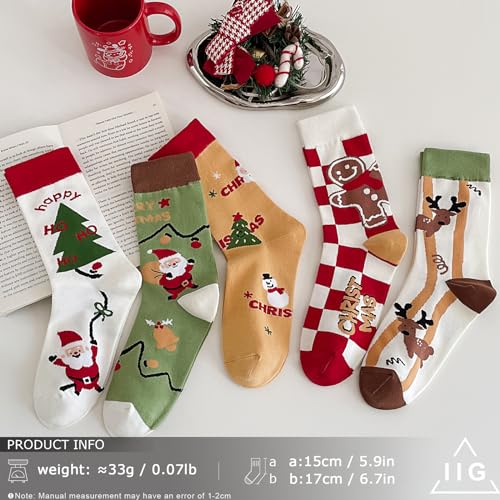 Image of IIG Womens Novelty Cotton Crew Socks Cute Animals Socks Fun Flower Socks (fit women's shoe size 5-9)