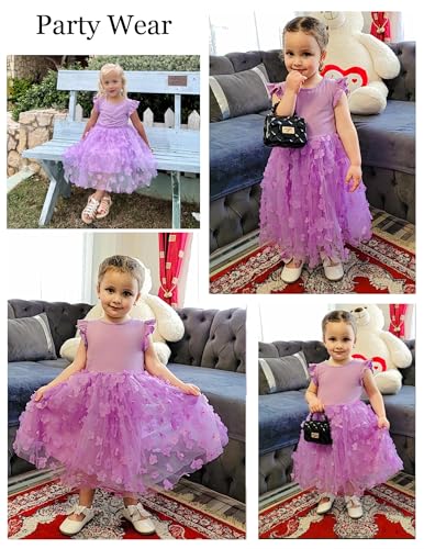 Arshiner Toddler Tutu Dress Little Girls Fluffy Summer Dresses Casual Party Tulle Sundress for Kids 2-6Y - Image 6