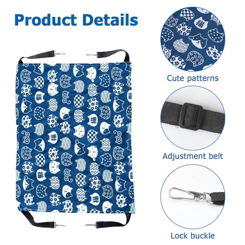 2PCS Cat Hanging Hammock,Double-Sided Canvas Reversible Pet Cage Hammock with Adjustable Strap & Sainless Steel Hooks for Small Dogs Cats Rabbits,Sleeping and Resting Playing - Image 2
