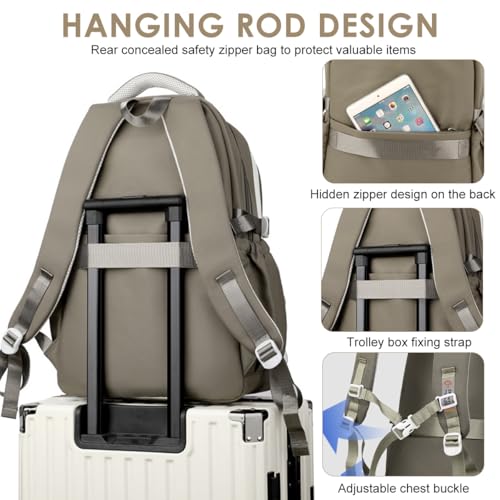 Image of PALAY School Backpack Multi Compartment Schoolgirls Backpack Khaki Cute Cartoon Casual Travel Padded Shoulder Strap Students Book Bag Carry-on Children's Day Gift