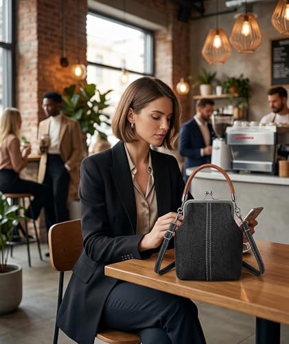 Image of Denim Bags for Women Handbags,Bucket Bags for Women, Compact Storage for Commuting and Travel, Adjustable Crossbody Strap and Top Handle