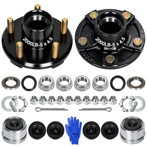 HQALTY Trailer Hub Kits 5 on 4.5'' for 2000 lbs 1-1/16