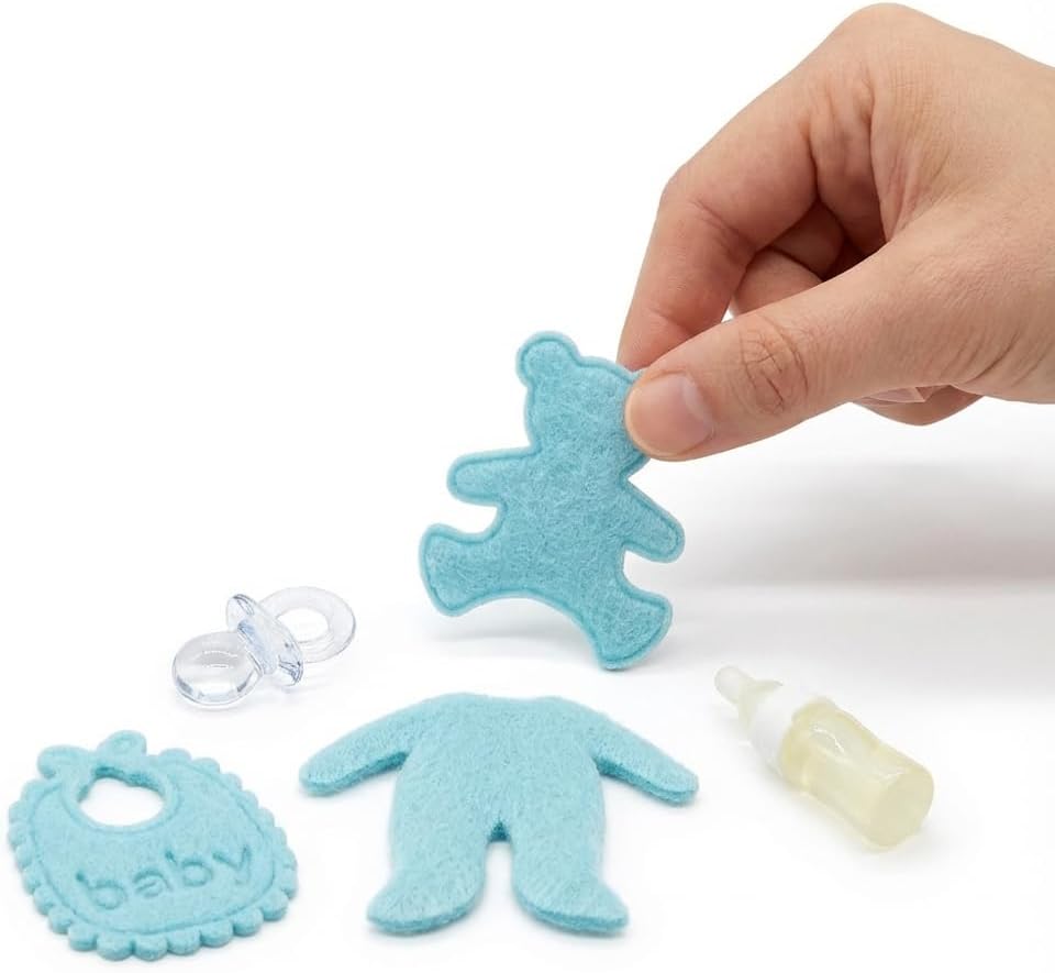 Odoria Dollhouse Nursery Set Miniature: 1/12 Scale Lovely Cute Napkin Bedroom Decoration - Mini Figures Fake DIY Craft Props Diorama Accessories Blue