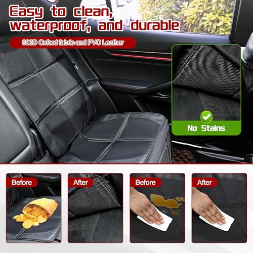Image of JEYODA Car Seat Protector, Baby Car Seat Protector, Thick Padding, Seat Protector with Mesh Storage Pockets, Non-Slip Padded Backing for Child Pet (red Liner)