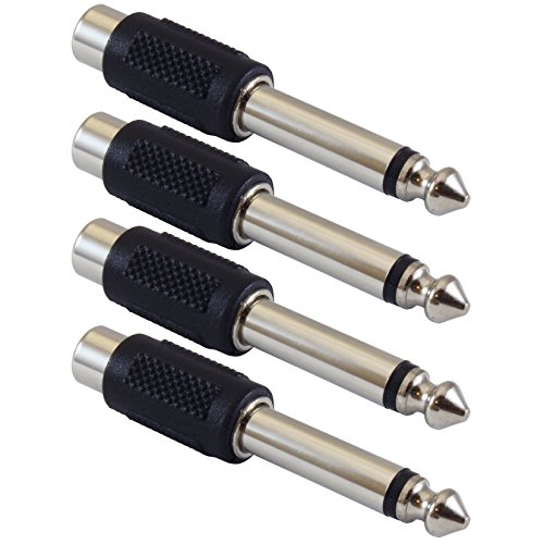 Gls Audio Store Rca To 1/4 Ts Adapter - Rca Female To 1/4 Inch Male Mono Ts Plug Adapter - All Metal Connectors With High Grip Treads - 4 Pack﻿ #TOP6