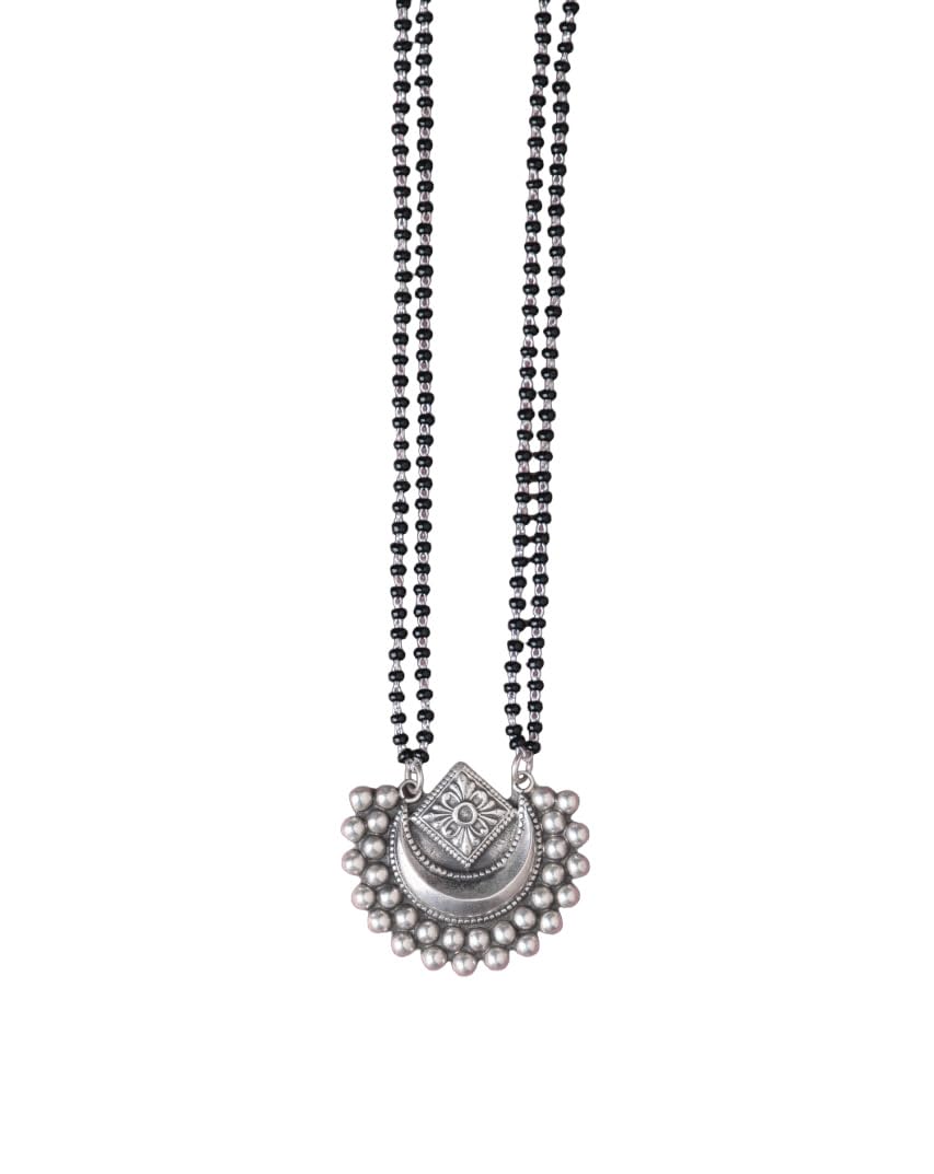 Shyle 925 Sterling Silver Mangalsutra Necklace | Mizoya Chandra Embossed Versatile Mangalsutra | Well Stamped with 925 | Handcrafted Oxidized Silver Mangalsutra Necklace (B0CLV1DVJP) Amazon Price History, Amazon Price Tracker