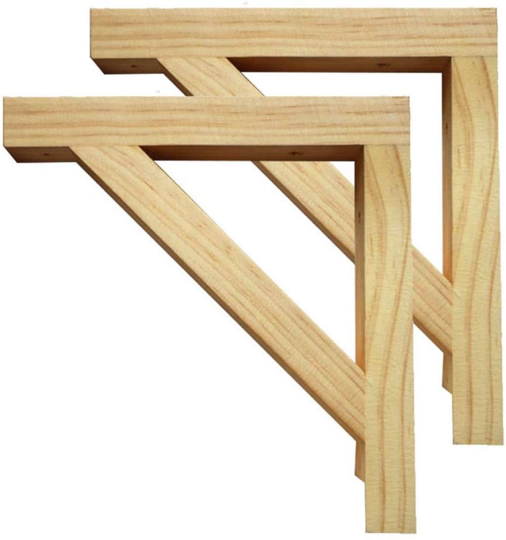 Buy Wood Bracket 2 Pack Wood Shelves Bracket,solid Wood Partition