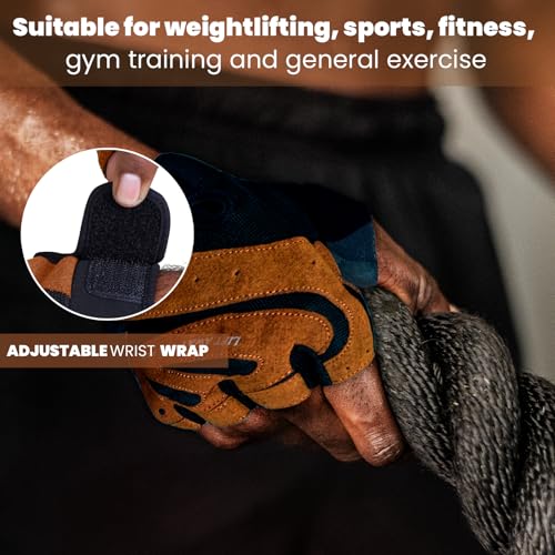 WFX Weightlifting Gym Gloves Fitness Workout with Wrist Wrap Support, Non-Slip Grip, Breathable, Padded Palm Protection Training Gloves for Men & Women, Ideal for Gym - Image 5