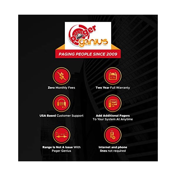 Pager Genius Complete 10 Restaurant Wireless Pager System *10 Table