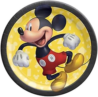 Amscan Mickey Mouse Design Round Paper Plates - 9