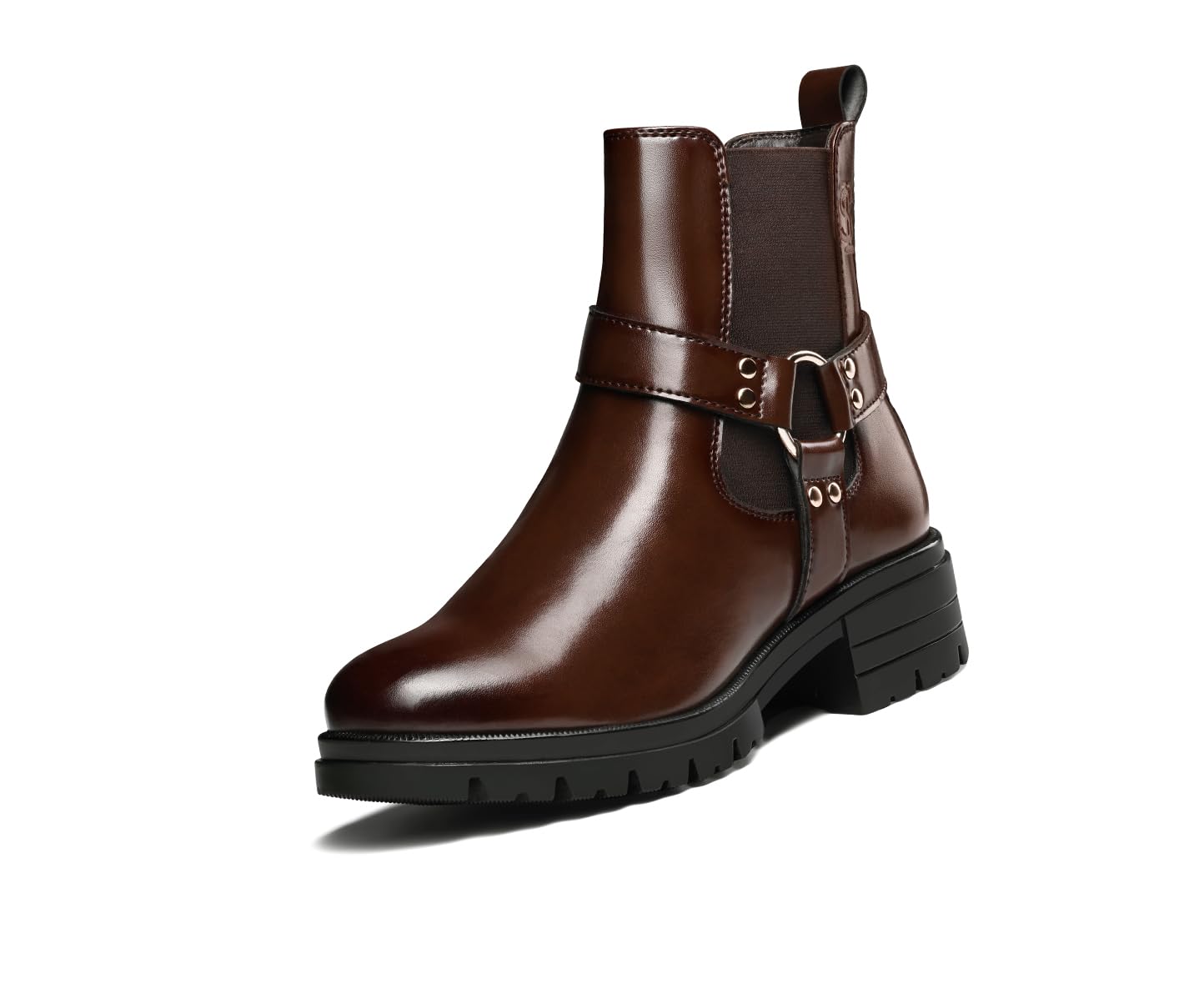 louis stitch Women’s Espresso Brown High Ankle Boots| Round Buckle with Straps Slip-On Boots | Casual Slip-On Long Boots for Women | Casual & Formal Outings | LSLD-CLBT-RBTSBB-picture-20
